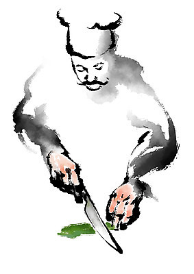 PSD 남자 일러스트 캘리그라피 요리사모자 요리 한명 상반신 성인 요리사 재료손질 식칼 칼질 국내일러스트 직업 모자_잡화 1 모션 주방용품 사람 손질 파일형식