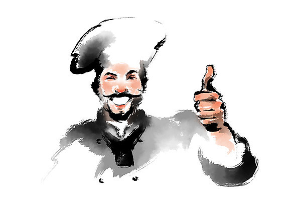 PSD 남자 일러스트 캘리그라피 요리사모자 요리 한명 웃음 손짓 상반신 성인 요리사 최고 추천 국내일러스트 직업 모자_잡화 1 모션 표정 사람 파일형식