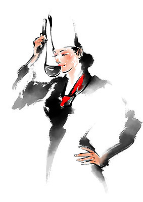 PSD 여자 허리손 일러스트 캘리그라피 요리사모자 요리 한명 상반신 요리사 먹기 국자 간보기 국내일러스트 직업 모자_잡화 1 포즈 모션 주방용품 사람 파일형식