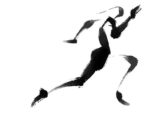 전신 PSD 남자 일러스트 캘리그라피 붓터치 한명 사람 성인 달리기 육상스포츠 육상선수 국내일러스트 1 스포츠 모션 운동선수 파일형식