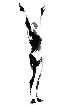 전신 PSD 여자 포즈 일러스트 캘리그라피 붓터치 한명 서기 사람 성인 손들기 리듬체조 체조 국내일러스트 1 스포츠 모션 운동 파일형식