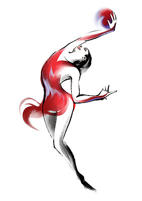 전신 PSD 여자 포즈 일러스트 캘리그라피 공 붓터치 한명 서기 사람 성인 리듬체조 국내일러스트 1 스포츠 모션 파일형식