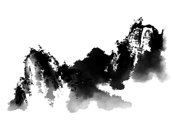 PSD 일러스트 캘리그라피 자연 붓터치 산 수묵화 풍경 사람없음 먹 국내일러스트 서예 미술 생태계 파일형식