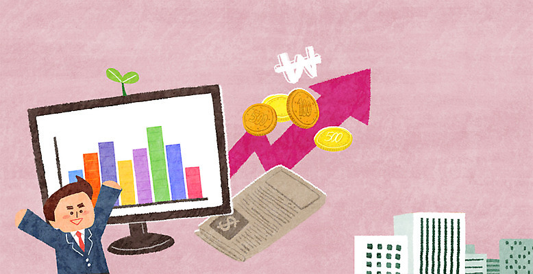 PSD 남자 화살표 일러스트 한명 빌딩 성인 금융 경제 모니터 동전 신문 주식 국내일러스트 1 돈 사람 건물 간행물 컴퓨터 뉴스 파일형식