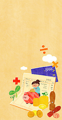 PSD 구름 여자 일러스트 한명 성인 금융 경제 도장 동전 돼지저금통 덧셈 통장 나누기 금융의날 국내일러스트 자연요소 1 돈 사람 저금통 수학 파일형식 법정기념일