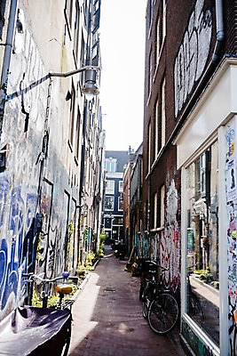 포토 JPG 거리 풍경 사람없음 건물 자전거 그래피티 네덜란드 암스테르담 국내포토 건축물 유럽 바이크 낙서 그림 파일형식