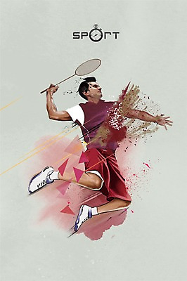 PSD 남자 스포츠 포즈 올림픽 일러스트 캘리그라피 하계올림픽 한명 성인 운동 점프 배드민턴라켓 역동적 배드민턴 배드민턴선수 베드민턴선수 국내일러스트 1 컨셉 모션 운동선수 건강 사람 구기 라켓 베드민턴 파일형식