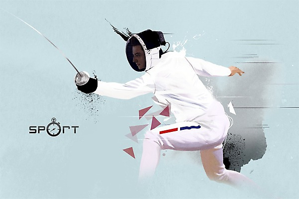 PSD 남자 스포츠 포즈 올림픽 일러스트 캘리그라피 하계올림픽 한명 성인 운동 역동적 펜싱 펜싱선수 펜싱검 펜싱복 국내일러스트 1 컨셉 유니폼 운동선수 건강 사람 펜싱용품 파일형식