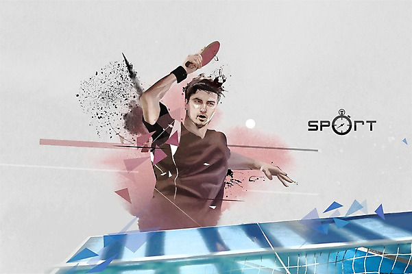 PSD 남자 스포츠 포즈 올림픽 일러스트 캘리그라피 하계올림픽 한명 성인 운동 탁구채 탁구 역동적 탁구공 탁구선수 국내일러스트 1 컨셉 공 운동선수 건강 사람 구기 라켓 탁구용품 파일형식