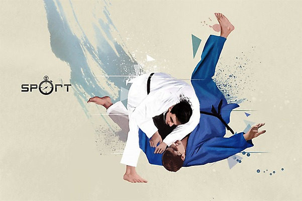PSD 남자 스포츠 포즈 올림픽 일러스트 캘리그라피 하계올림픽 성인 두명 운동 역동적 유도 유도선수 유도복 유도경기 국내일러스트 컨셉 운동선수 건강 도복 사람 경기 격투기 파일형식