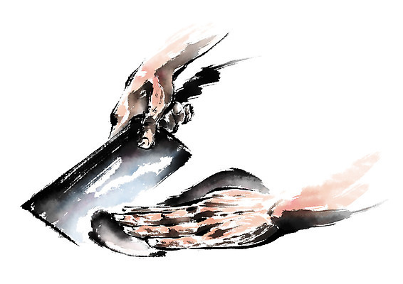 PSD 손 일러스트 캘리그라피 요리 한명 손짓 상반신 신체부위 요리사 재료손질 식칼 칼질 국내일러스트 직업 1 모션 주방용품 사람 손질 파일형식