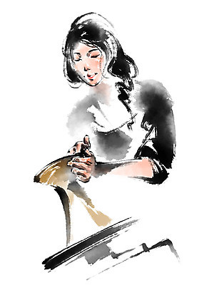 PSD 여자 일러스트 캘리그라피 한명 사람 상반신 성인 도자기 도자기공예 공예 도자기물레 국내일러스트 1 취미 물레 파일형식