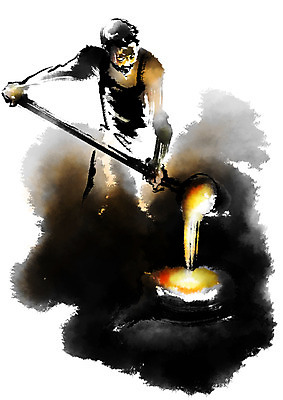 PSD 직업 남자 일러스트 캘리그라피 불 한명 사람 상반신 성인 뜨거움 붓기 먹 대장장이 용광로 국내일러스트 자연요소 1 모션 서예 파일형식