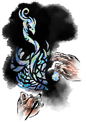 PSD 손 조각 일러스트 캘리그라피 조류 한명 손짓 신체부위 공예 먹 조각칼 국내일러스트 동물 1 모션 서예 사람 취미 칼 파일형식