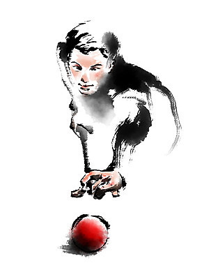 PSD 남자 일러스트 캘리그라피 한명 사람 상반신 성인 당구 당구공 당구채 국내일러스트 1 공 구기 당구용품 파일형식