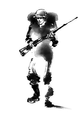 전신 PSD 남자 무기 일러스트 캘리그라피 한명 서기 사람 성인 군인 총 전쟁 군모 국내일러스트 직업 1 모션 군용 국군 파일형식