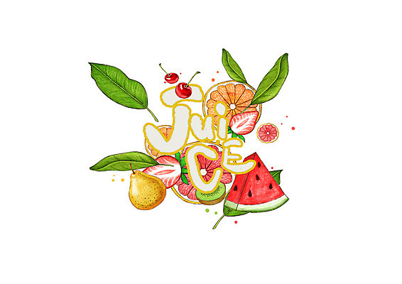 PSD 영어 오렌지 일러스트 캘리그라피 딸기 단면 나뭇잎 수박 키위 글자캘리그라피 사람없음 주스 체리 과일주스 서양배 국내일러스트 문자 음료 잎 과일 배_과일 파일형식