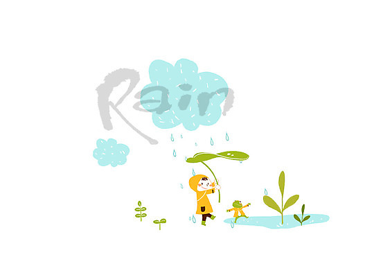 PSD 구름 영어 어린이 일러스트 캘리그라피 나뭇잎 개구리 한명 소녀 글자캘리그라피 비 우비 나뭇잎우산 국내일러스트 자연요소 문자 1 옷 여자 잎 우산 날씨 양서류 사람 파일형식