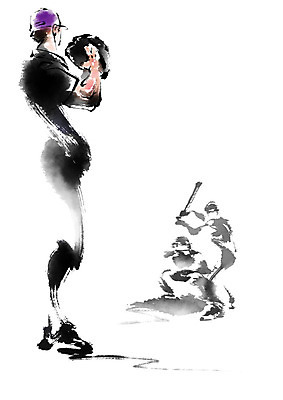 전신 PSD 남자 일러스트 캘리그라피 서기 사람 성인 세명 야구 야구방망이 타자 야구선수 야구글러브 던지기 투수 포수 국내일러스트 모션 운동선수 구기 야구용품 글러브 파일형식