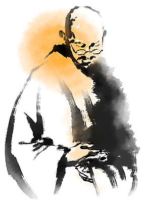 PSD 외국인 남자 안경 외국문화 일러스트 캘리그라피 한명 사람 상반신 성인 인도 먹 국내일러스트 1 잡화 아시아 문화 서예 인종 파일형식