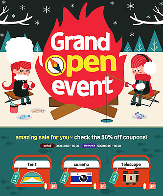 PSD 템플릿 여자 남자 웹템플릿 겨울 이벤트페이지 텐트 어류 이벤트 성인 두명 쇼핑 카메라 망원경 랜턴 낚싯대 나침반 얼음낚시 아이스박스 할인쿠폰 겨울캠프 이미지템플릿 계절 낚시 조명 캠핑도구 사람 전자제품 수중동물 캠핑 낚시용품 쿠폰 페이지 파일형식