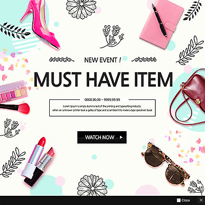 PSD 템플릿 꽃잎 웹템플릿 가방 나뭇잎 팝업 이벤트팝업 웹팝업 사람없음 쇼핑 선글라스 펜 다이어리 화장품 립스틱 하이힐 아이섀도 메이크업브러쉬 이미지템플릿 잡화 꽃 안경 구두 잎 필기구 뷰티 사무용품 붓 여성화 파일형식