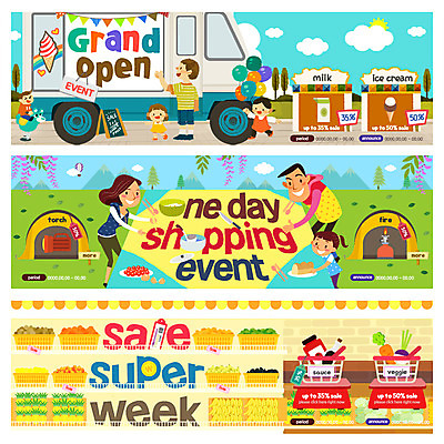 PSD 템플릿 배너 여자 남자 어린이 웹템플릿 채소 아이스크림 텐트 캠핑도구 여러명 성인 쇼핑 캠핑 장바구니 풍선 아이스크림차 이벤트배너 할인쿠폰 웹배너 이미지템플릿 다수 레저 디저트 사람 바구니 도구 쿠폰 특수차량 아이스크림장사 파일형식