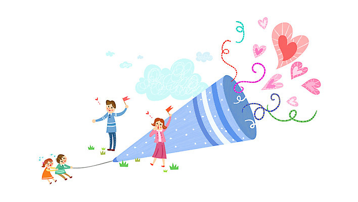 여자 남자 어린이 일러스트 가정 가족 폭죽 여러명 성인 당기기 소인국 하트모형 국내일러스트 AI파일 다수 관계 모션 사람 모형 파일형식 벡터