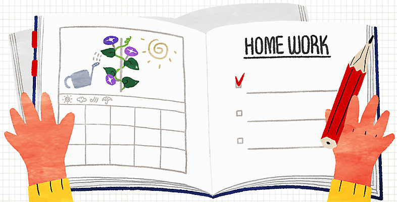 PSD 손 어린이 일러스트 여름방학 신체부위 여름 연필 공책 일기 과제 방학숙제 국내일러스트 계절 방학 문구용품 학용품 사람 필기구 파일형식 여름_계절