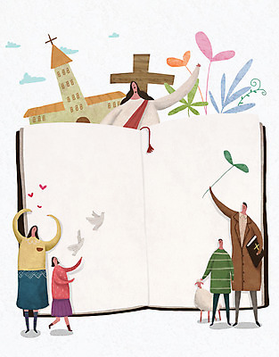 PSD 여자 남자 기독교 어린이 십자가 일러스트 가족 여러명 성인 교회 성경 양 풀잎 예수 비둘기 국내일러스트 종교 다수 잎 종교용품 포유류 관계 종교건축 조류 사람 건물 풀_식물 신_종교 파일형식