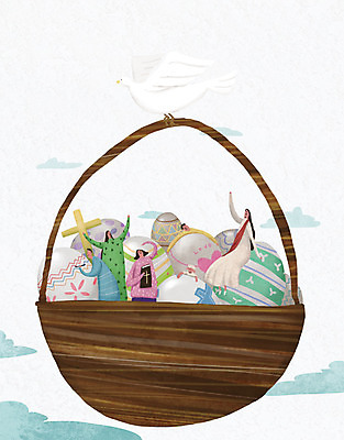 PSD 여자 남자 기독교 어린이 십자가 일러스트 가족 여러명 성인 바구니 성경 풀잎 예수 비둘기 부활절계란 국내일러스트 종교 다수 잎 종교용품 관계 조류 부활절 사람 계란 풀_식물 신_종교 파일형식