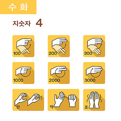 클립아트 아이콘 사람없음 세트 손모양 조합형타이포 지숫자 2D아이콘 AI파일 모양 타이포그라피 수화 파일형식 벡터 손_신체부위