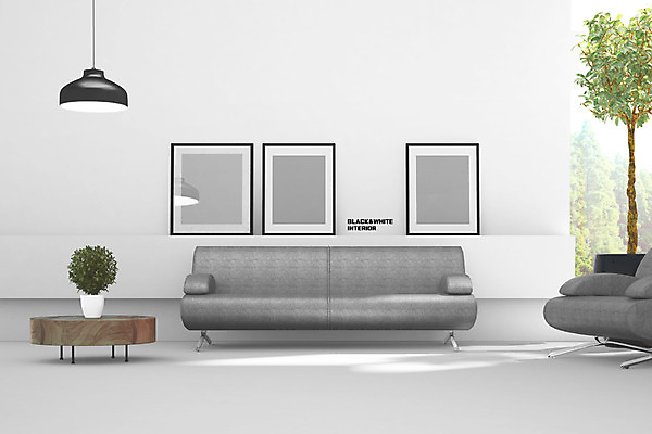 PSD 편집이미지 화분 액자 거실 탁자 조명 사람없음 인테리어 소파 공간 디지털합성 디지털아트 이미지편집 디자인 가구 의자 파일형식