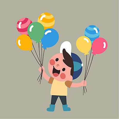 클립아트 남자 어린이 일러스트 한명 체험학습 풍선 국내일러스트 AI파일 1 사람 체험 파일형식 벡터