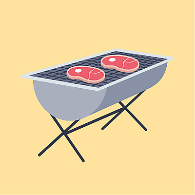 클립아트 아이콘 캠핑도구 생고기 사람없음 오브젝트 바베큐그릴 2D아이콘 AI파일 육류 캠핑 도구 그릴 바비큐 파일형식 벡터