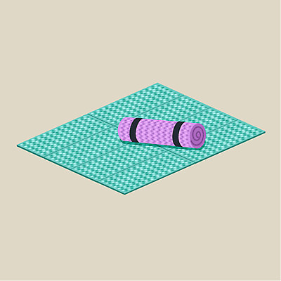 클립아트 아이콘 캠핑도구 사람없음 매트 오브젝트 2D아이콘 AI파일 캠핑 도구 파일형식 벡터