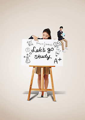 PSD 편집 편집이미지 학생 배너 여자 교육 남자 교복 말풍선 전구 청소년 서기 두명 책 한국인 가리킴 청소년교육 플라스크 이젤 에이플러스 이미지편집 옷 모션 실험기구 사람 동양인 손짓 미술도구 점수 파일형식