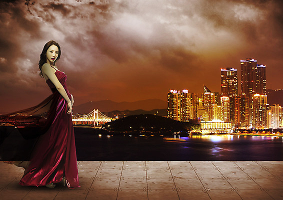 전신 PSD 구름 편집 편집이미지 드레스 여자 바다 야경 하늘 부동산 한명 서기 빌딩 20대 성인 옆모습 한국인 가교 의료성형뷰티 이미지편집 자연요소 1 건축물 옷 뷰포인트 모션 사람 동양인 청년 건물 재산 야간 파일형식 풍경_경치