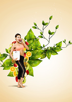 전신 PSD 편집 편집이미지 여자 음식 다이어트 오렌지 나뭇잎 키위 한명 서기 20대 성인 운동복 한국인 사과 먹기 파인애플 체중계 이미지편집 1 옷 잎 과일 모션 건강 사람 동양인 청년 열대과일 파일형식