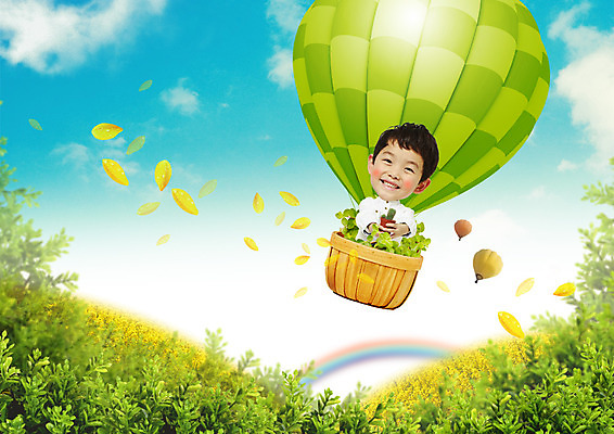 PSD 구름 편집 편집이미지 꽃잎 무지개 하늘 한명 웃음 소년 상반신 자연보호 환경 그린캠페인 한국인 열기구 이미지편집 자연요소 1 남자 꽃 어린이 캠페인 항공교통 자연 표정 사람 동양인 보호 파일형식