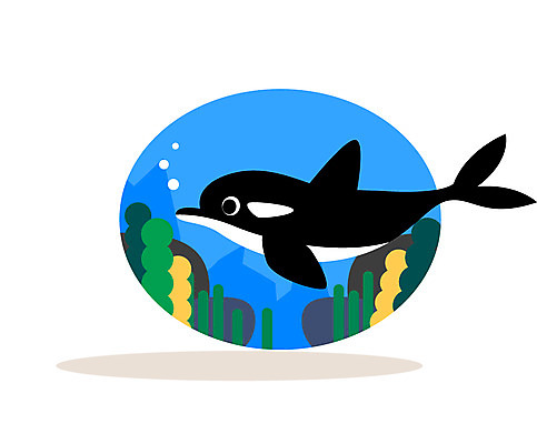 클립아트 동물 일러스트 사람없음 바닷속 범고래 국내일러스트 AI파일 수중 고래 파일형식 벡터