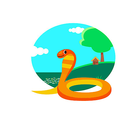 클립아트 나무 동물 구름 일러스트 사람없음 뱀 국내일러스트 AI파일 자연요소 식물 파충류 파일형식 벡터