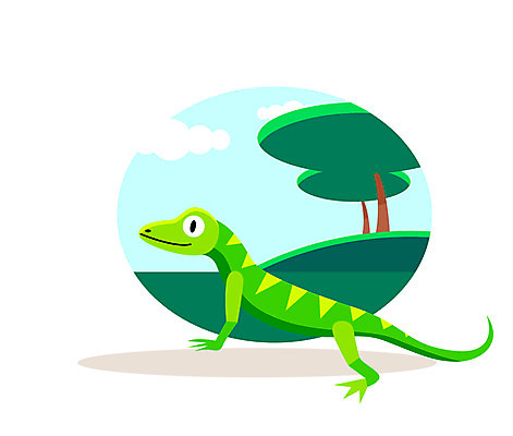 클립아트 나무 동물 일러스트 사람없음 도마뱀 국내일러스트 AI파일 식물 파충류 파일형식 벡터