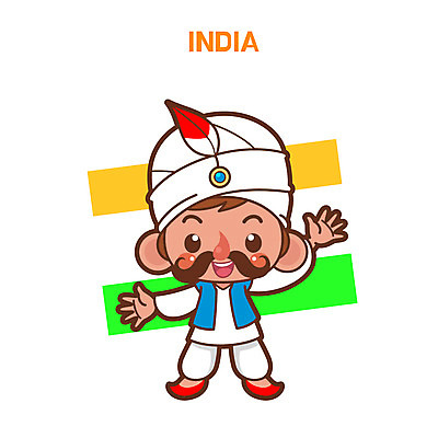 클립아트 남자 일러스트 한명 성인 전통의상 인도인 인도국기 인도의상 인도전통의상 국내일러스트 AI파일 외국인 1 전통 사람 동양인 국기 파일형식 벡터