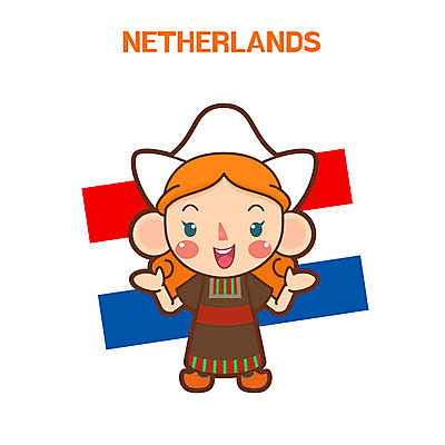 클립아트 여자 일러스트 한명 성인 전통의상 네덜란드 네덜란드국기 국내일러스트 AI파일 1 전통 유럽 사람 국기 파일형식 벡터