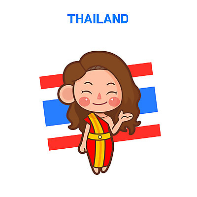 클립아트 여자 일러스트 태국 한명 성인 전통의상 태국인 태국국기 태국전통의상 국내일러스트 AI파일 외국인 1 전통 아시아 사람 동양인 국기 파일형식 벡터