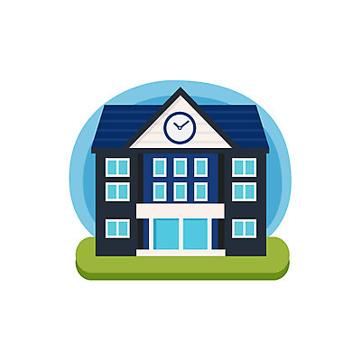 클립아트 아이콘 학교 사람없음 건물 건물아이콘 2D아이콘 AI파일 건축물 교육 파일형식 벡터