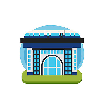 클립아트 아이콘 사람없음 건물 기차 역 건물아이콘 2D아이콘 AI파일 건축물 육상교통 교통시설 대중교통 파일형식 벡터