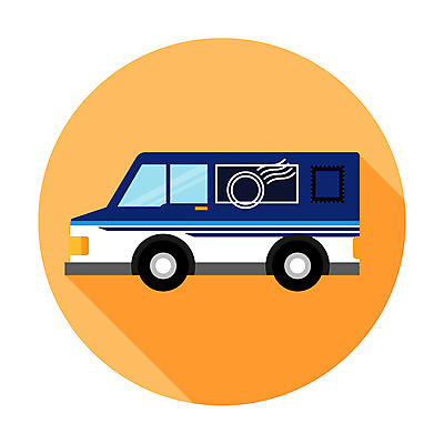 클립아트 아이콘 자동차 사람없음 우편배달 2D아이콘 AI파일 육상교통 배송 파일형식 벡터