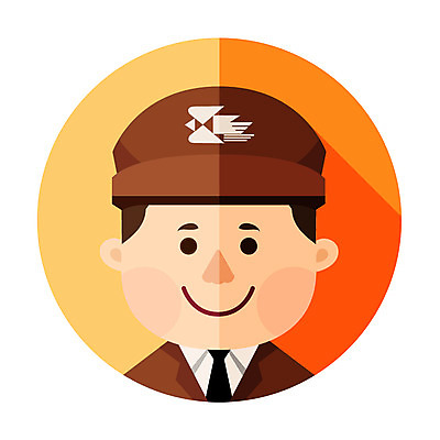 클립아트 아이콘 남자 한명 성인 우체부 2D아이콘 AI파일 직업 1 사람 파일형식 벡터